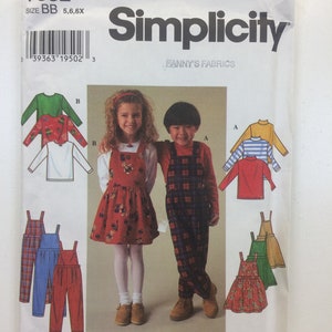 Simplicity 7352 Childs Knit Top, Jumper and Overalls Size 5-6-6X Simplicity Pattern Wonderful Variations UNCUT PATTERN Dated 1996