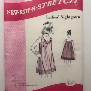 Vintage Sewing Pattern Ladies Lingerie Lace Trimmed Pettipants With Pleat  1969 Sew Knit N Stretch 203 Nylon Tricot Underwear Size S-M-L-XL 