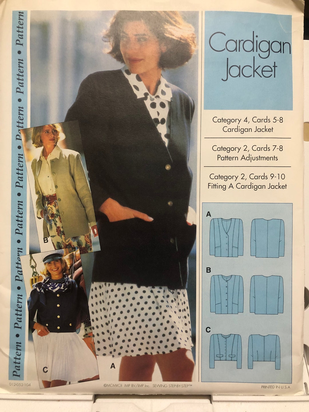 Cardigan Jacket Sewing Pattern Vintage Sewing Pattern Sewing Step by ...