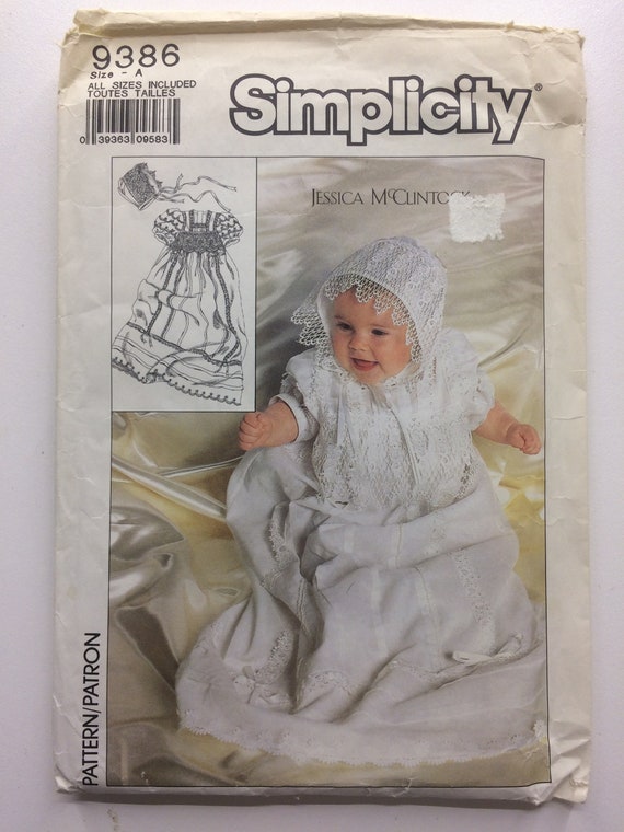 Vogue Pattern 1755 Smocked Heirloom Collection Baptism Christening Gown  NB-M | Sewing Pattern Heaven