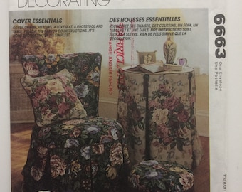 McCall's 6663 Home Decor Sewing Pattern: Chair, Loveseat, Pillow Covers