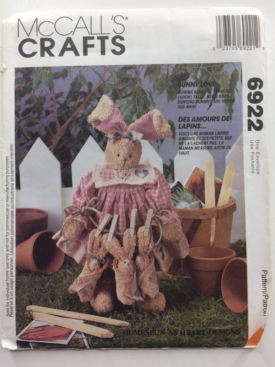 Mccall's Bunny Sewing Pattern 6922: 16" Mommy & 5" Baby Bunnies - Etsy