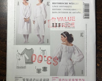 Burda Sewing Pattern 7156 Size 10-24 Pattern Fashing-burda 7156 -pattern Medieval Dress- Historical Dress-historic undergarments