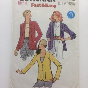 Butterick 6547 Uncut anni &#39;80 Butterick Vintage Cucito Pattern 6547, Taglia 12; Giacca Misses UNCUT