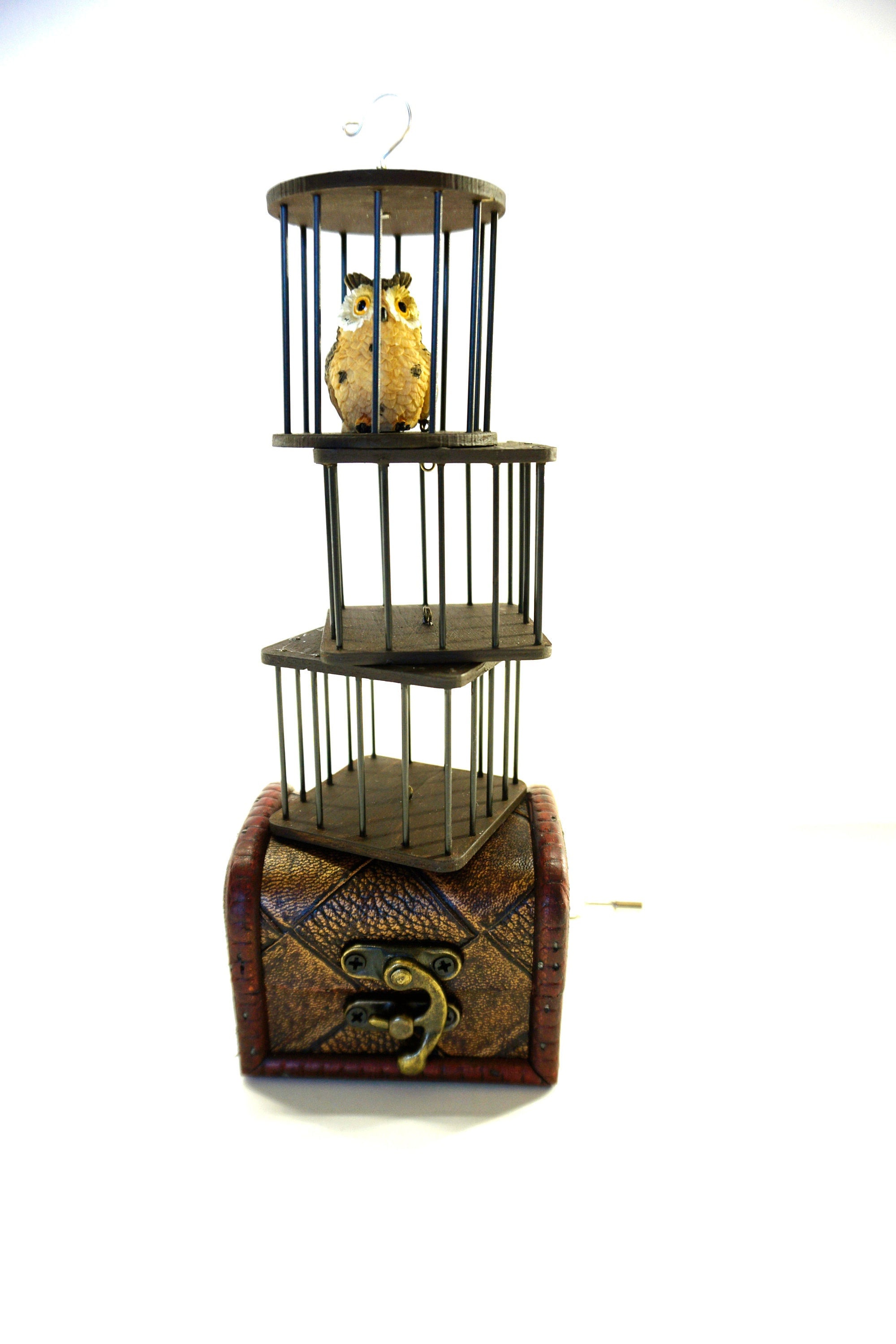 OWL music box, custom made music box, personalized music box,handmade
