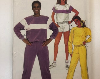 Butterick Easy Sew 6655 Sewing Pattern Uncut Size 12 Butterick 6655 Sweat suit pants tops and shorts Jayne Kennnedy