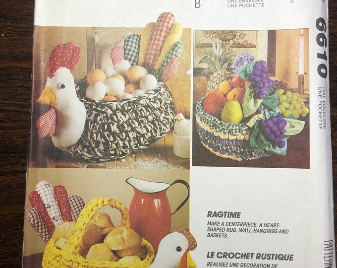 Mccalls Crafts 6610, 1993, Vintage Sewing Pattern, Ragtime, Centerpiece