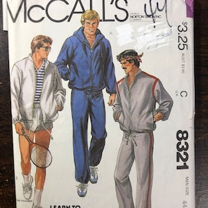 McCall's 8321 Men Jacket Pants & Shorts Front Hoodie Jacket / McCall's 6569  Western Shirts with Fancy Rodeo Variations / McCall's 6443
