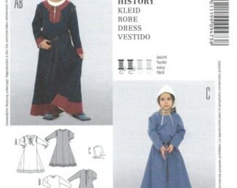 burda 9473 BURDA 9473, Costume sewing pattern, Robe, Dress, hat, Size 3 to 13, uncut