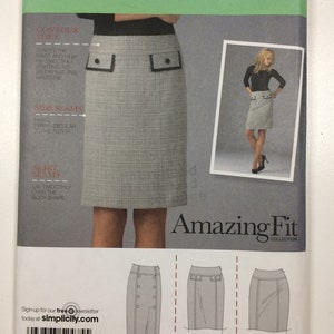 Simplicity 2475 Womens Amazing Fit Skirt Two Lengths for Slim Average and Curvy Fit Uncut Sewing Pattern Size6 8 10 12 14