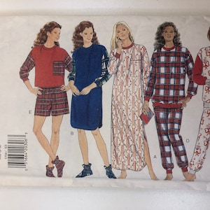 Butterick Sewing Pattern 3704 Uncut XS-M Nightshirt, Pajamas and Booties Pattern