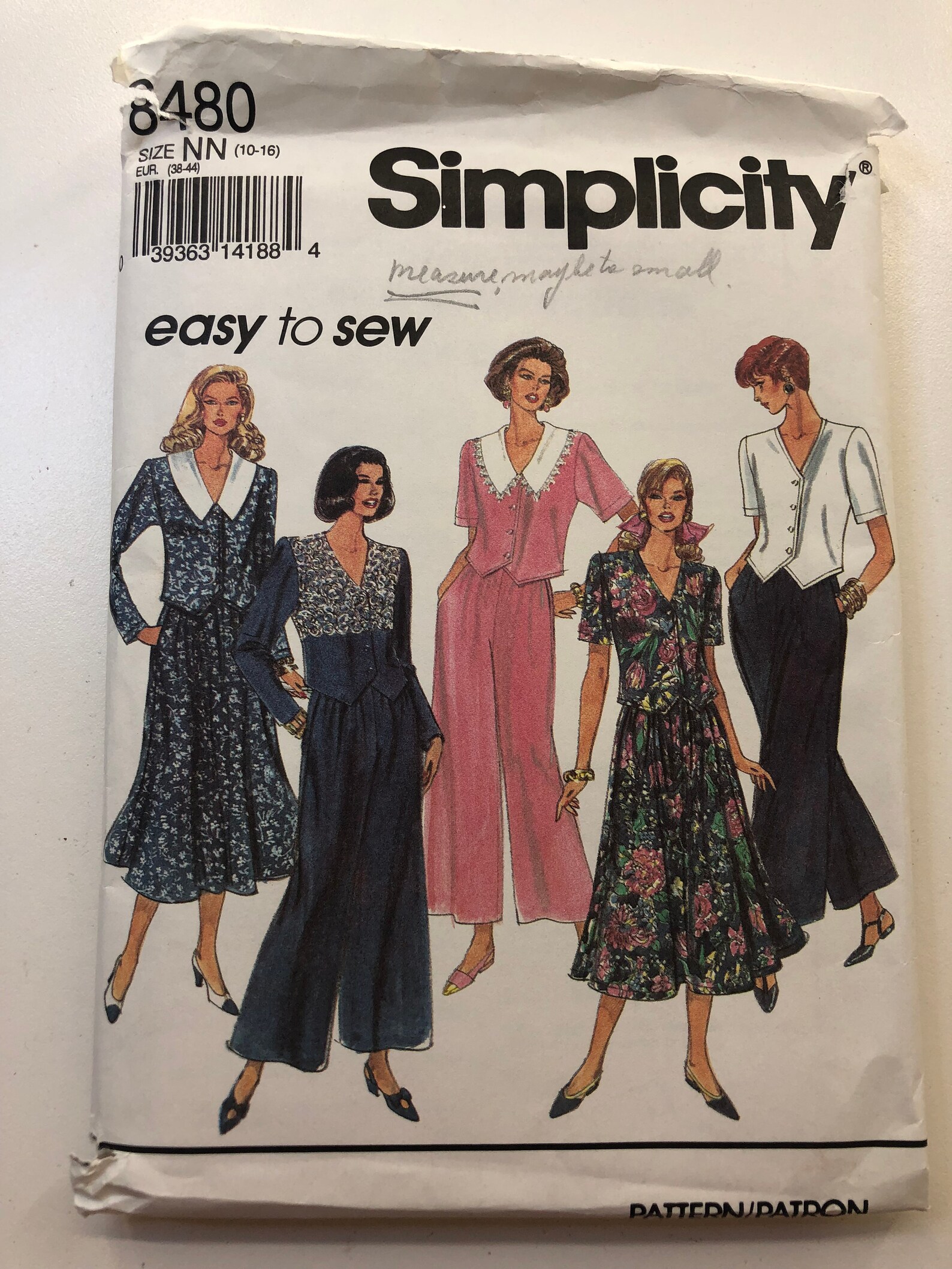Simplicity 8480 Vintage Sewing Pattern: Misses' Top, Pants & Skirt ...