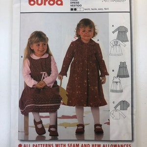 Burda Style Sewing Pattern 9825 Uncut Burda 9825 Classic Girls Dress Jumper Top Sewing pattern Size 2 -6
