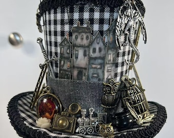 Mini Chapeau Haut-de-forme Noir Sur Bandeau - Déguisement Thématique Pour Fêtes, Mardi Gras, Halloween, Mariage