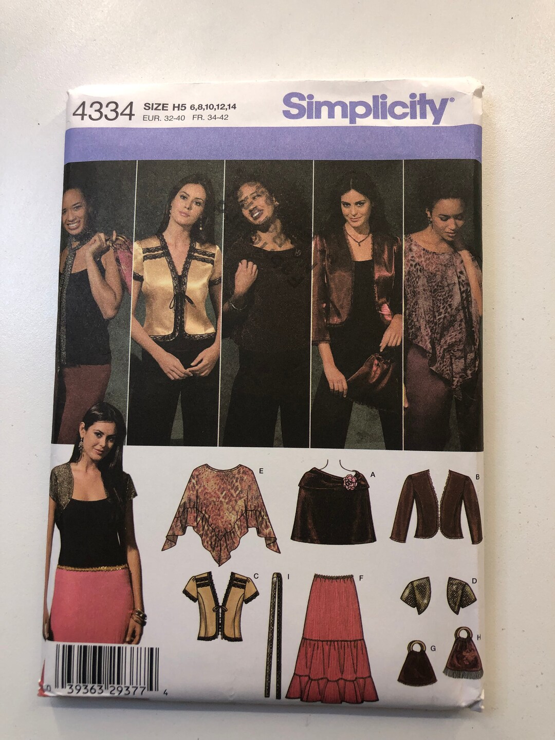Simplicity Pattern 59334 Simplicity Sewing Pattern 4334: Misses Skirt, Jacket, Poncho Size 6-14 ...