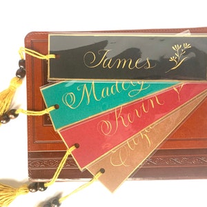 Customized Handmade Name Bookmarks with Tassel and Beads