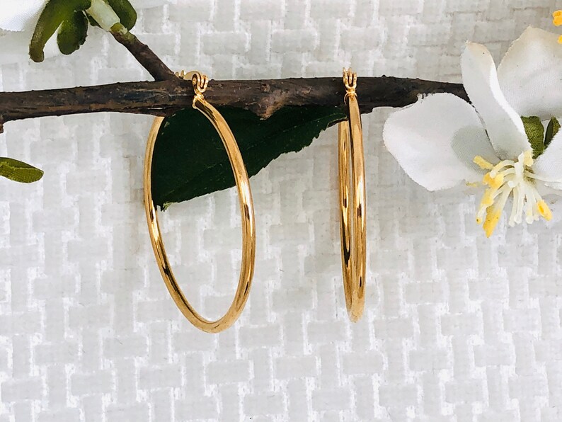 Gold Filled Hoop Clutchback Earrings 14k Gold Filled 2mm Etsy