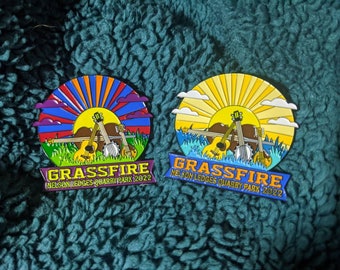 Grassfire Music Festival 2022 hat pin, nelson ledges quarry park