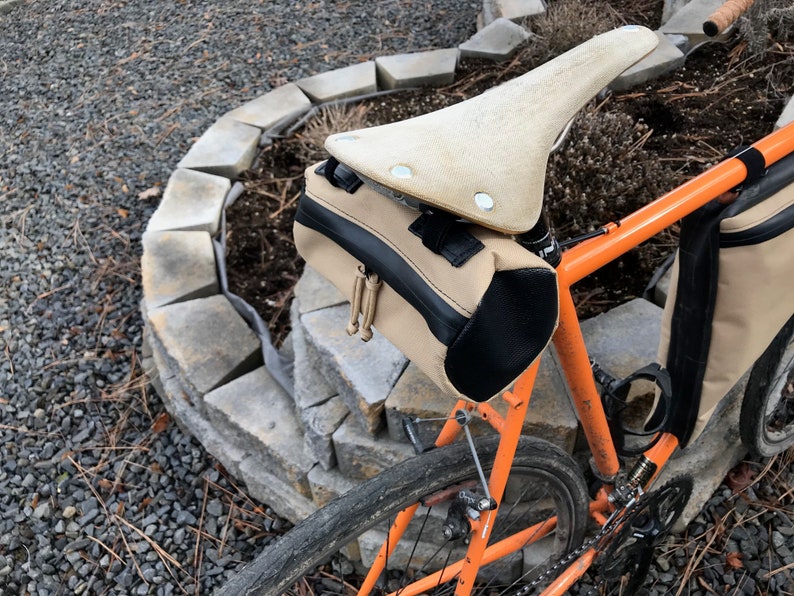 The TallBoy bicycle handlebar/underseat bag made from repurposed materials image 3