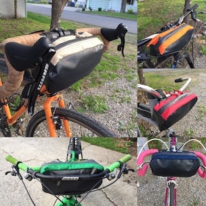 The "Bar Bag" bicycle handlebar bag made from repurposed materials