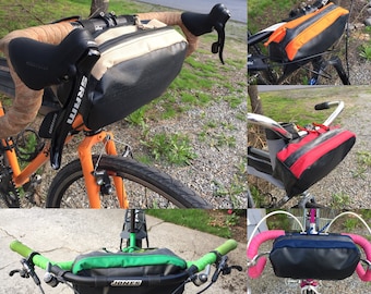 The "Bar Bag" bicycle handlebar bag made from repurposed materials