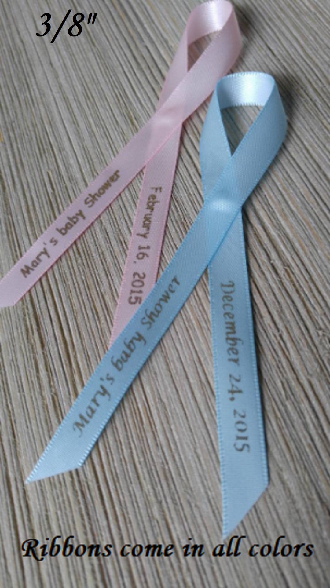 Baby Shower Personalized Printed Ribbons 3/8 Inches Wide (unassembled ...