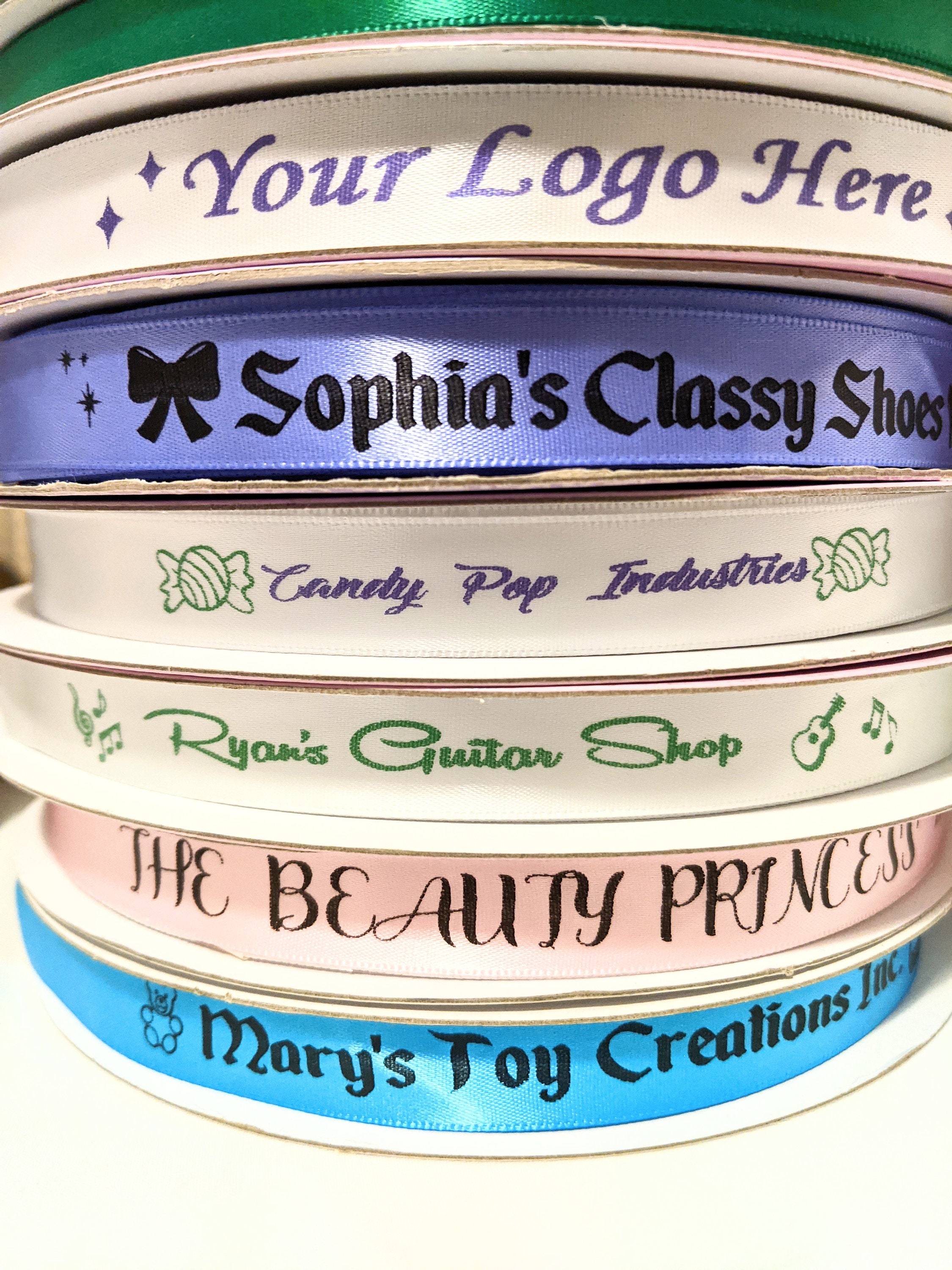 1090 Yards Personalized Logo Ribbon Roll 5/8 inches wide all Etsy