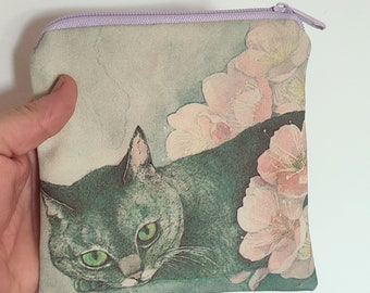 Katzenportrait Tasche, Sonderedition, graue Katze unterm Rosenbusch, special edition cat bag