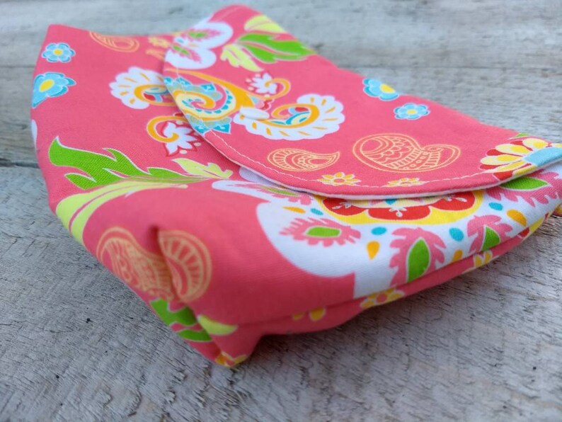 Mini Makeup Clutch pink Paisley Small Padded - Etsy