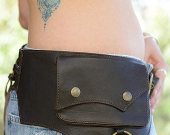 Lalli  Leather Utility Belt, Festival Belt, Pocket Belt, Bum Bag, Hip Bag, Festival Fanny Pack //SALE//