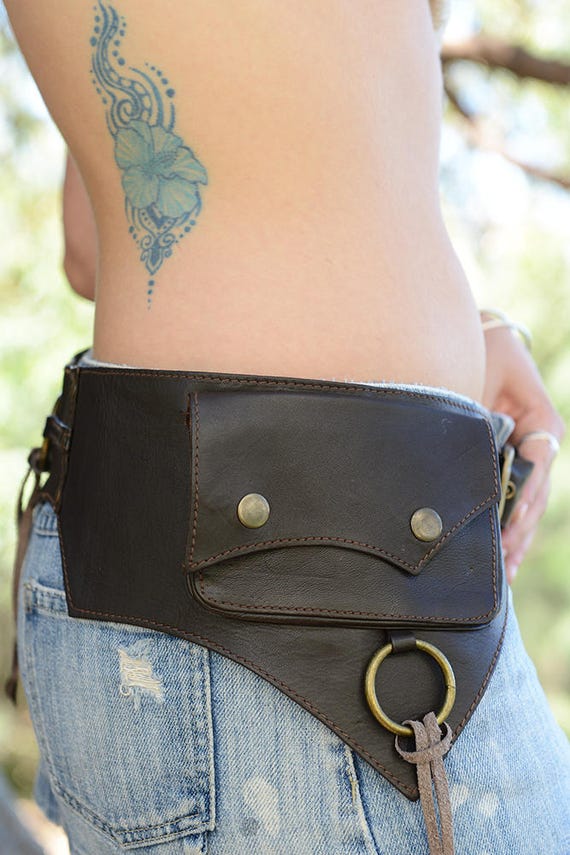 Lalli Leather Utility Belt Festival Belt Pocket Belt Bum | Etsy