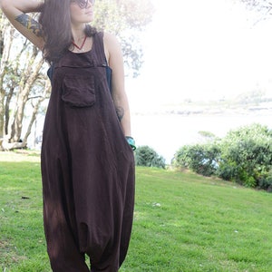 Funky Unisex Overalls, Pure Cotton Overalls, Loose Fitting, Handmade Maternity Trousers, Harem Jumpsuit, Men Baggy Overall image 2