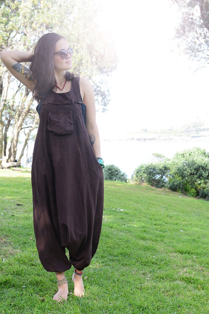 Funky Unisex Overalls, Pure Cotton Overalls, Loose Fitting, Handmade Maternity Trousers, Harem Jumpsuit, Men Baggy Overall image 2