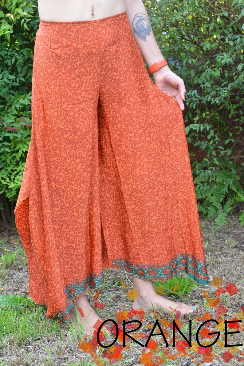 Super Comfortable Wide Leg Pants Boho Pants Silk Hippie Etsy