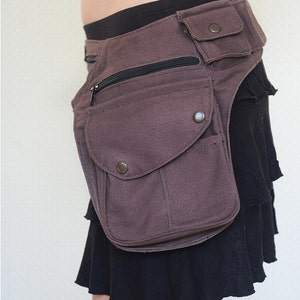 Canvas Utility Belt with 7 Pockets – Adjustable Festival or Travel Hip Bag