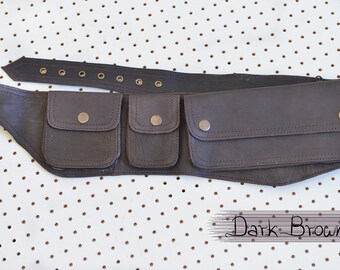 Gipsy Leather Utility Belt, Sturdy Festival Belt, Good Quality Pocket Belt, Fancy Bum Bag, Fashion Hip Bag, Festival Fanny Pack