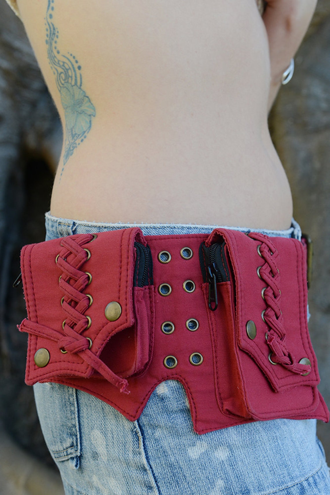 Miri Cotton Utility Belt Festival Belt Pocket Belt Bum Bag Etsy