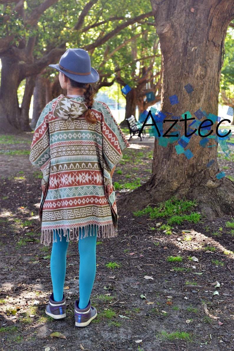 short hooded poncho