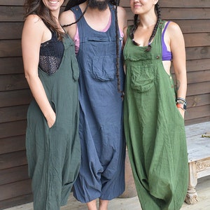 Funky Unisex Overalls, Pure Cotton Overalls, Loose Fitting, Handmade Maternity Trousers, Harem Jumpsuit, Men Baggy Overall image 1