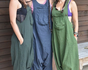 Funky Unisex Overalls, Pure Cotton Overalls, Loose Fitting, Handmade Maternity Trousers, Harem Jumpsuit, Men Baggy Overall