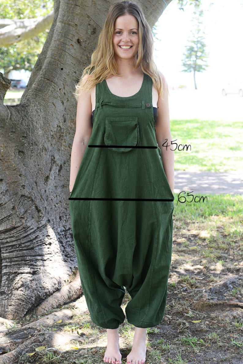 Funky Unisex Overalls, Pure Cotton Overalls, Loose Fitting, Handmade Maternity Trousers, Harem Jumpsuit, Men Baggy Overall image 9