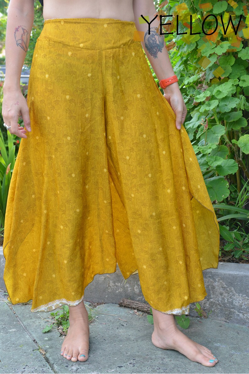 Super Comfortable Wide Leg Pants Boho Pants Silk Hippie Etsy
