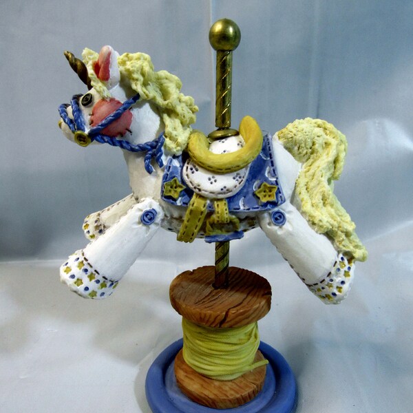 Enesco Button Down Carnival Carousel Pinto Horse Figurine 1994 by Mary Rhyner