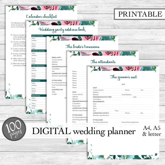 wedding planner printable wedding planning book printable wedding planner wedding binder template engagement gift ideas pdf download wedding planner printable