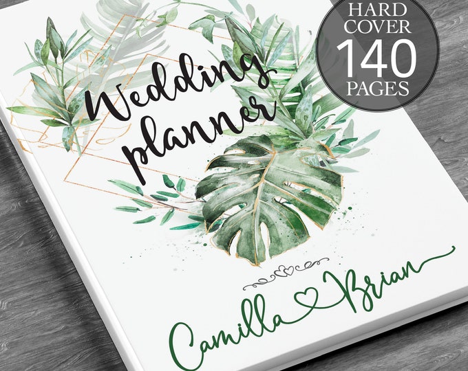 Wedding planner, Tropical wedding planner, Jungle wedding planning book, Engagement gift, Bridal shower gift, Personalised planner