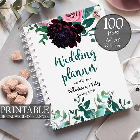 Wedding planner printable, Wedding planning book, Printable wedding planner, Wedding binder template, Engagement gift ideas, PDF download