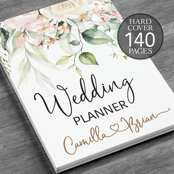 Wedding planner, Personalised wedding book, Printed wedding book, Greenery wedding planner, Bridal shower gift, Hardcover wedding planner