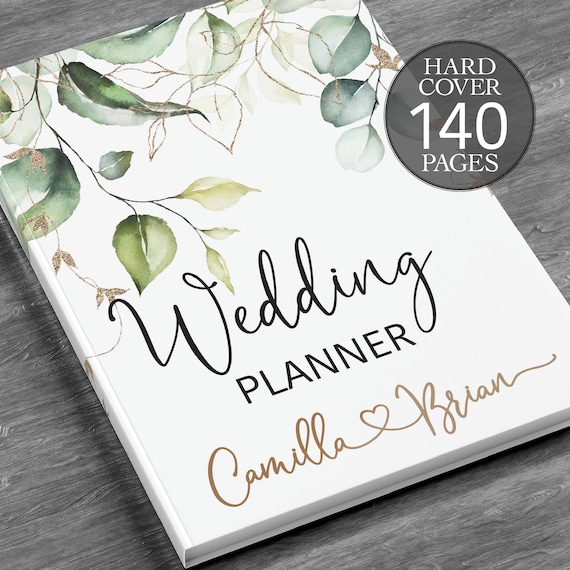 Personalised wedding planner, Bridal shower gift, Engagement gift, Printed wedding book, Wedding book, Greenery wedding planner