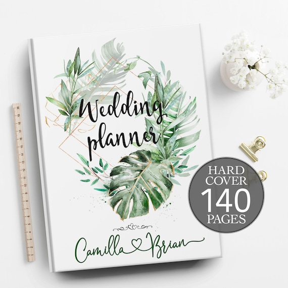 Wedding planner, Tropical wedding planner, Jungle wedding planning book, Engagement gift, Bridal shower gift, Personalised planner