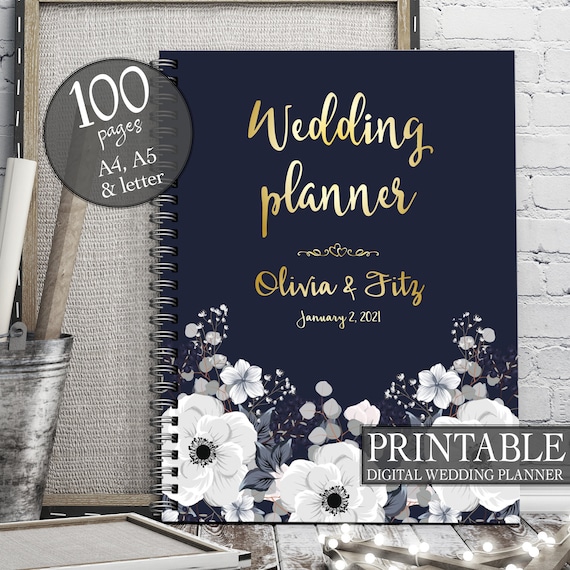 Floral wedding planner, Wedding printable binder, Printable wedding planner, DIY floral wedding, Floral PDF planner, Winter wedding